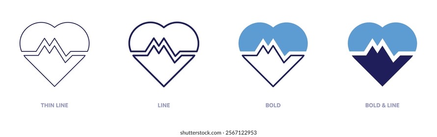 Balance icon in 4 different styles. Thin Line, Line, Bold, and Bold Line. Duotone style. Editable stroke.