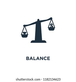 Balance icon. Black filled vector illustration. Balance symbol on white background. Can be used in web and mobile.
