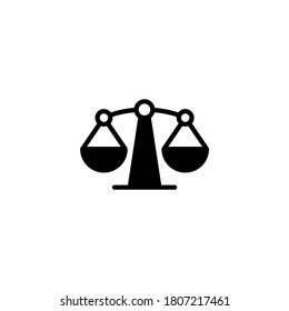 Balance Icon in black flat glyph, filled style isolated on white background