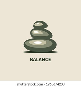 Balance icon. Harmony symbol. Stack of stones. Buddhism concept. Meditation sign. Vector minimal illustration