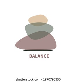 Balance Icon. Harmony Symbol. Stack Of Stones. Buddhism Concept. Meditation Sign. Vector Minimal Illustration