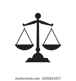 Balance icon. Law and justice theme. Black design. Vector illustration