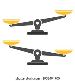 Balance Icon. Law Balance Symbol. Justice Scales Icon. Flat Design Vector Illustration.