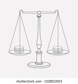 Balance icon line element. Vector illustration of balance icon line isolated on clean background for your web mobile app logo design.