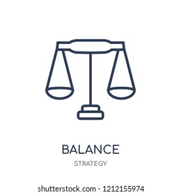 Balance icon. Balance linear symbol design from Strategy collection. Simple outline element vector illustration on white background.