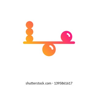 Balance Icon. Mind Stability Sign. Concentration Symbol. Classic Flat Style. Gradient Balance Icon. Vector