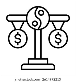 balance icon in outline style vector illustration