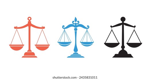 Balance icon set. Flat icon on white background. Vector illustration