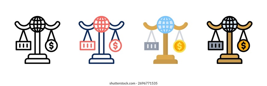Conjunto de iconos de equilibrio colección de estilos múltiples