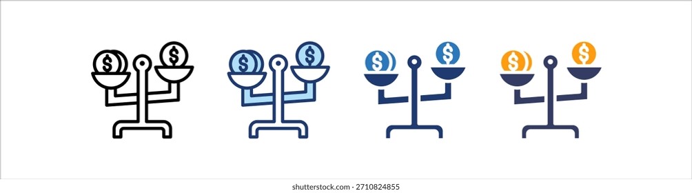 Conjunto de iconos de equilibrio Colección de estilos múltiples