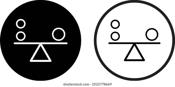 Balance icon set in two styles . Balance harmony justice icon vector