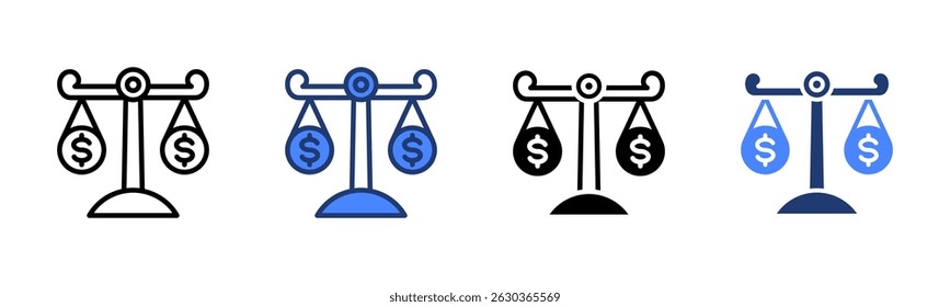 Icono de balance colección de varios estilos