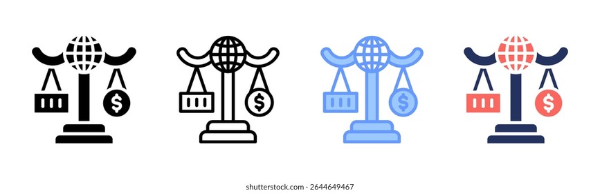 Icono de balance colección de varios estilos