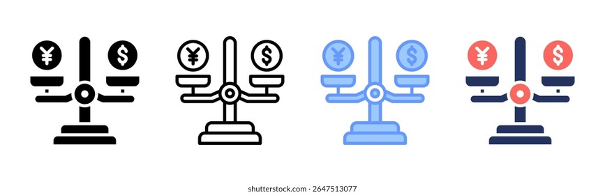 Icono de balance colección de varios estilos