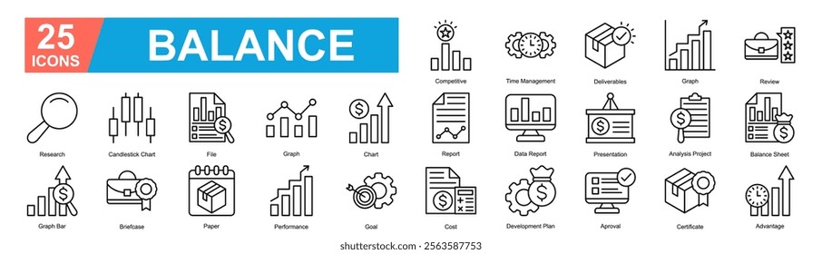 Balance Icon Sheet Research, Candlestick Chart, File, Graph, Chart, Report, Data Report, Presentation, Analysis Project, Balance Sheet, Graph Bar, Briefcase, Paper, Performance, Goal, Cost, Developmen