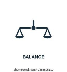 Balance-Symbol Einfaches Element aus der Audit-Sammlung. Ausgefülltes Balancsymbol für Vorlagen, Infografiken und mehr.