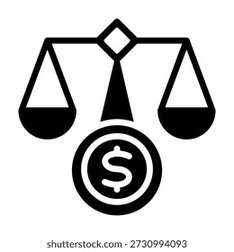 Balance Icon - Solid Black Glyph Icons For Accounting and Business