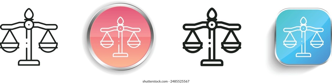balance icon. Thin Linear, Regular and Button Style Design Isolated On White Background