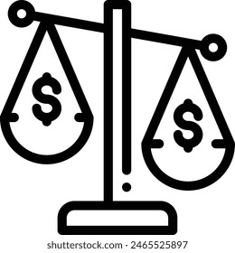 icono de saldo. Diseño De Estilo Lineal Delgado Aislado Sobre Fondo Blanco