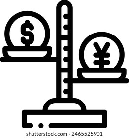 icono de saldo. Diseño De Estilo Lineal Delgado Aislado Sobre Fondo Blanco