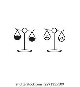 Balance Icon in trendy flat style isolated on grey background.