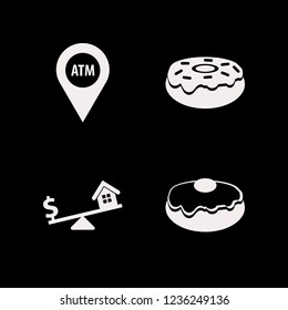 balance icon. balance vector icons set dollar house scales, doughnut and atm location