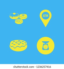 balance icon. balance vector icons set doughnut, atm location, kitchen scale and doughnuts