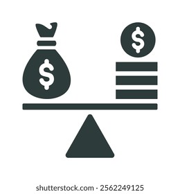 Balance icon vector illustration. Simple fill style