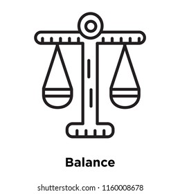 Balance icon vector isolated on white background, Balance transparent sign , sign and symbols in thin linear outline style