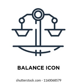 Balance icon vector isolated on white background, Balance transparent sign , line symbol or linear element design in outline style