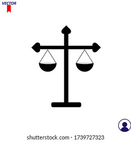 Balance icon vector, scale, sign