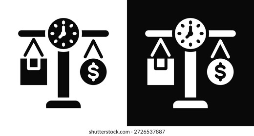 Estilo de fondo blanco y negro del icono del equilibrio