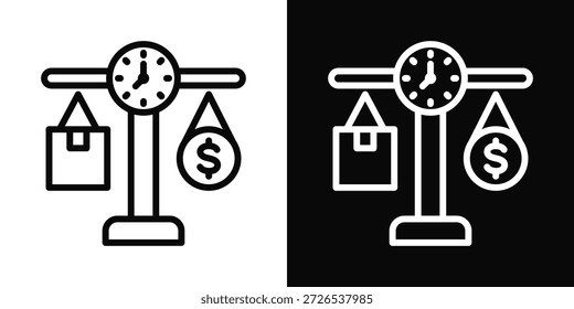 Estilo de fondo blanco y negro del icono del equilibrio