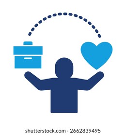 Balance Icon | Work-Life Harmony and Stability | Person with Weights