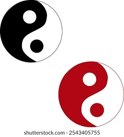 Icono de equilibrio. ilustración de color de dibujos animados de Vector yin yang. Símbolo de equilibrio