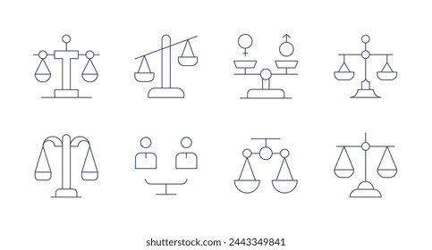 Balance icons. Editable stroke. Containing balance, balancescale, scale, scales.