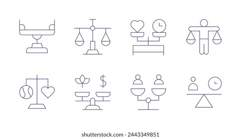 Balance icons. Editable stroke. Containing balancer, balance, balancescale.