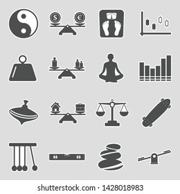 Balance Icons. Sticker Design. Vector Illustration.