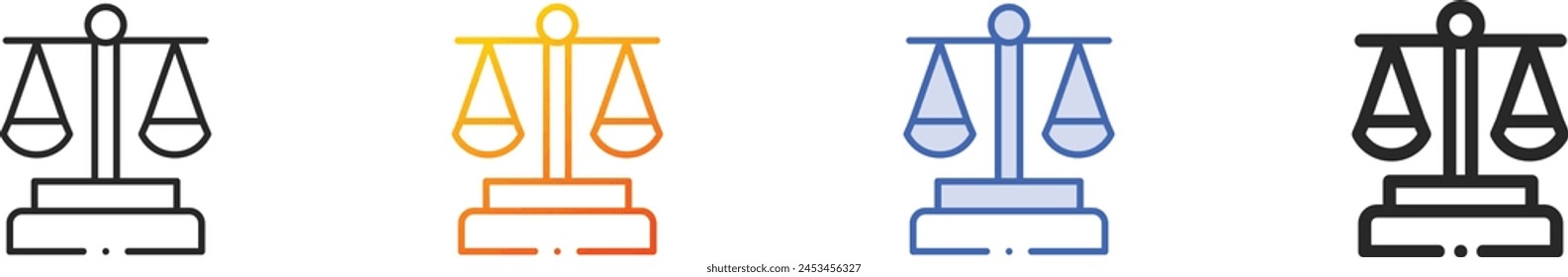 balance icon.Thin Linear, Gradient, Blue Stroke and bold Style Design Isolated On White Background