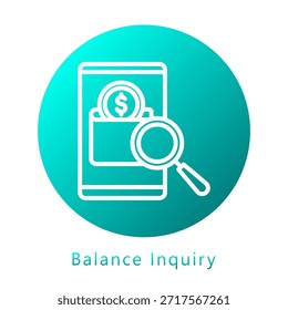 Icono Del Gradiente De La Consulta De Saldo, Mini Ilustración Relacionada Con El Servicio De Pago. Uso Para El Concepto Moderno, Ui, Web Ux Y Desarrollo De App.