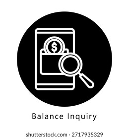 Botón Del Icono De La Consulta Del Balance, Mini Ilustración Relacionada Con El Servicio De Pago. Uso Para El Concepto Moderno, Ui, Web Ux Y Desarrollo De App.
