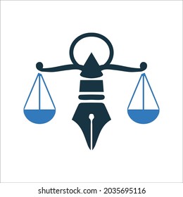 Balance, Insurance Law, Legal Assistance, Scale Icon. Vector Illustration.