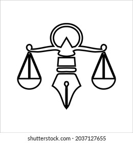 Balance, Insurance Law, Legal Assistance, Scale Outline Icon.