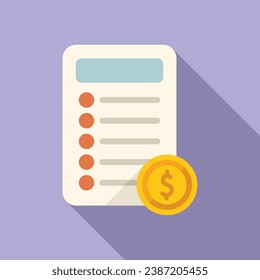 Vector plano del icono de la factura de saldo. Negocios de servicios. Tipo de cambio
