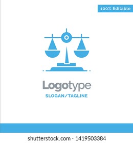 Balance, Ireland, Law Blue Solid Logo Template. Place for Tagline