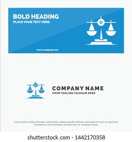Balance, Ireland, Law SOlid Icon Website Banner and Business Logo Template