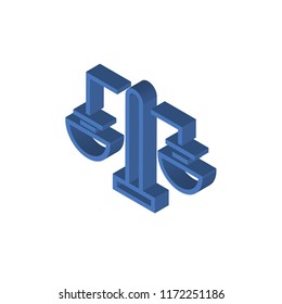 Balance isometric left top view 3D icon
