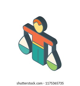 Balance isometric left top view 3D icon