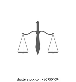 Balance of judge  icon vector