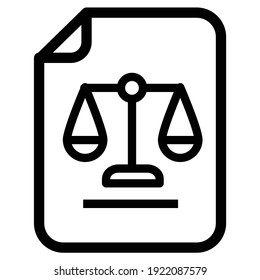 Balance Of Justice Icon, Scales Justice Icon, Judgement Scale Sign. Legal Law Symbol. Quality Design Element, Linear Style Justice Scales Icon. Law Abstract Icon, Vector